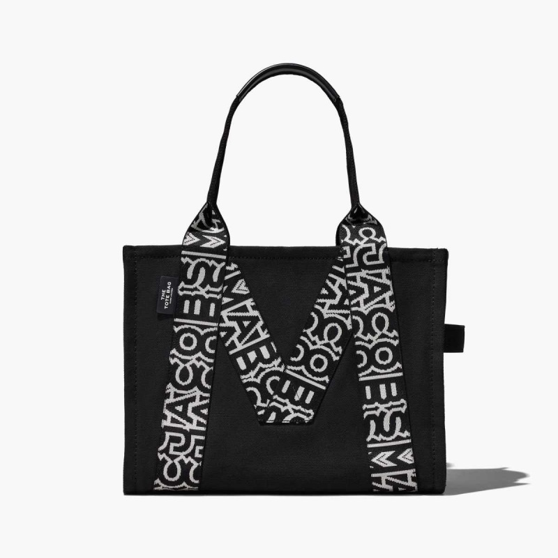 Black / White Women\'s Marc Jacobs M Large Tote Bags | USA000109