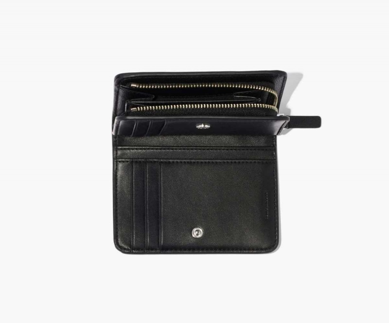 Black / White Women's Marc Jacobs Monogram Mini Compact Wallets | USA000416