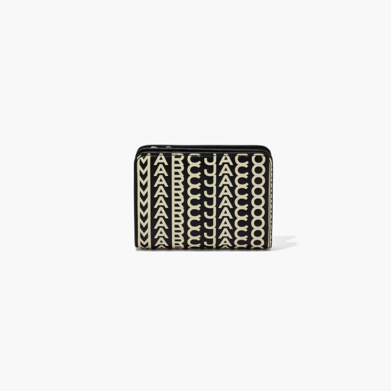 Black / White Women\'s Marc Jacobs Monogram Mini Compact Wallets | USA000416