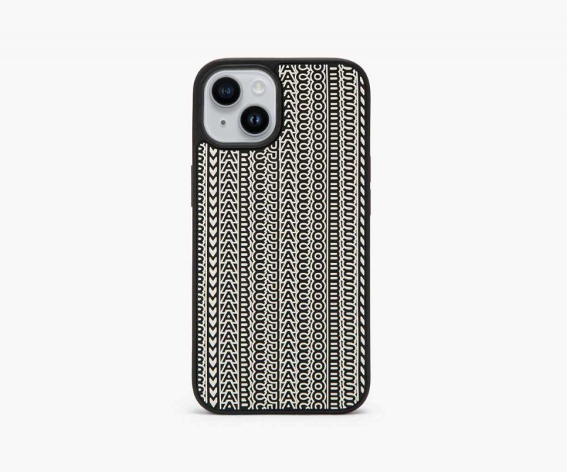 Black / White Women's Marc Jacobs Monogram iPhone 14 3D Case Outlet | USA000477