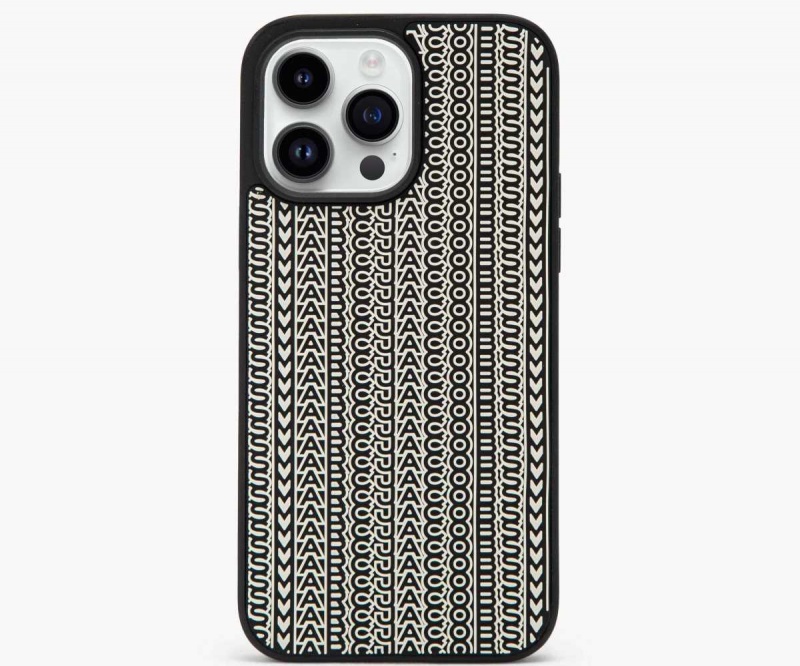 Black / White Women's Marc Jacobs Monogram iPhone 14 Pro Max 3D Case Outlet | USA000478