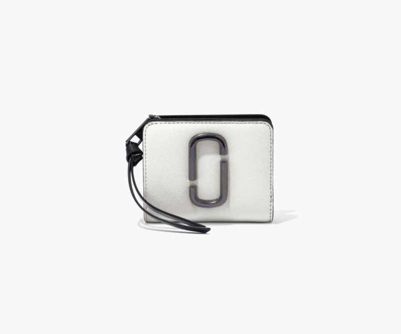 Black / White Women's Marc Jacobs Snapshot Mini Compact Wallets | USA000441