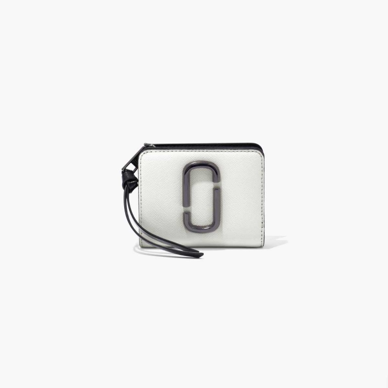 Black / White Women\'s Marc Jacobs Snapshot Mini Compact Wallets | USA000441