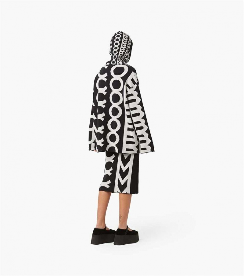 Black / White Women's Marc Jacobs The Monogram Oversized Knit Jumpers | USA000612