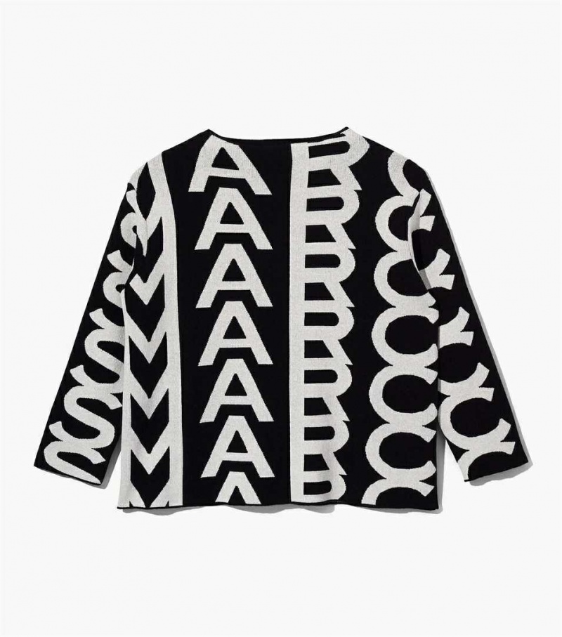 Black / White Women\'s Marc Jacobs The Monogram Oversized Knit Jumpers | USA000612