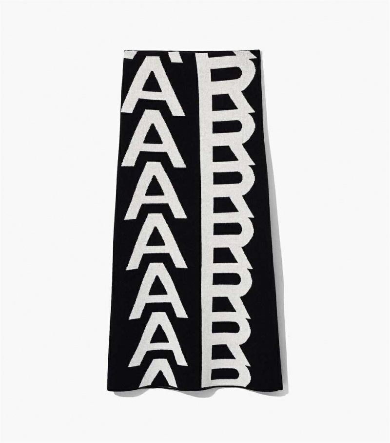 Black / White Women\'s Marc Jacobs The Monogram Knit Tube Skirts | USA000638