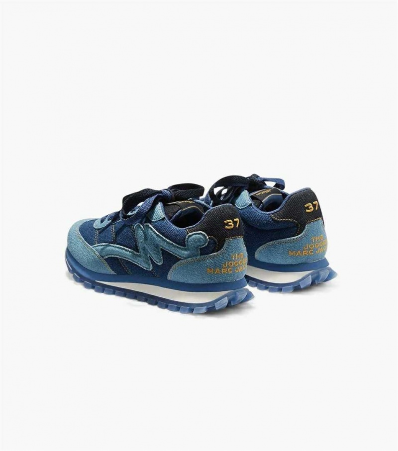 Blue Multicolor Women's Marc Jacobs The Denim Jogger Sneakers | USA000796