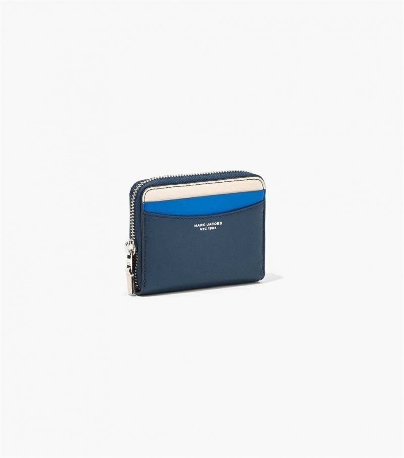 Blue Multicolor Women's Marc Jacobs The Slim 84 Colorblock Zip Around Wallets | USA000356