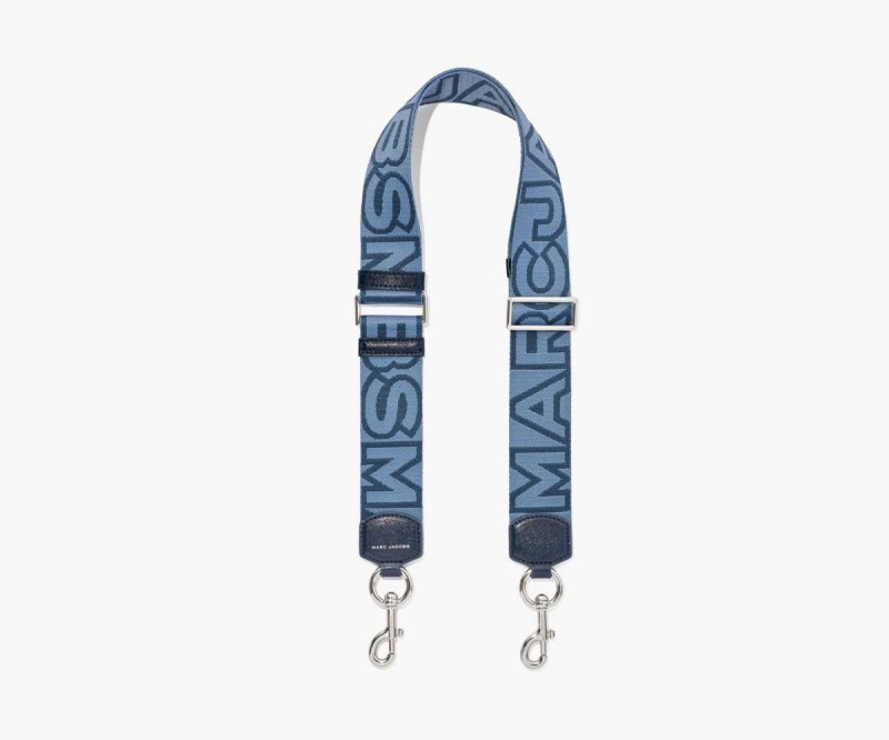 Blue Sea Multi Women's Marc Jacobs Outline Logo Webbing Strap | USA000535
