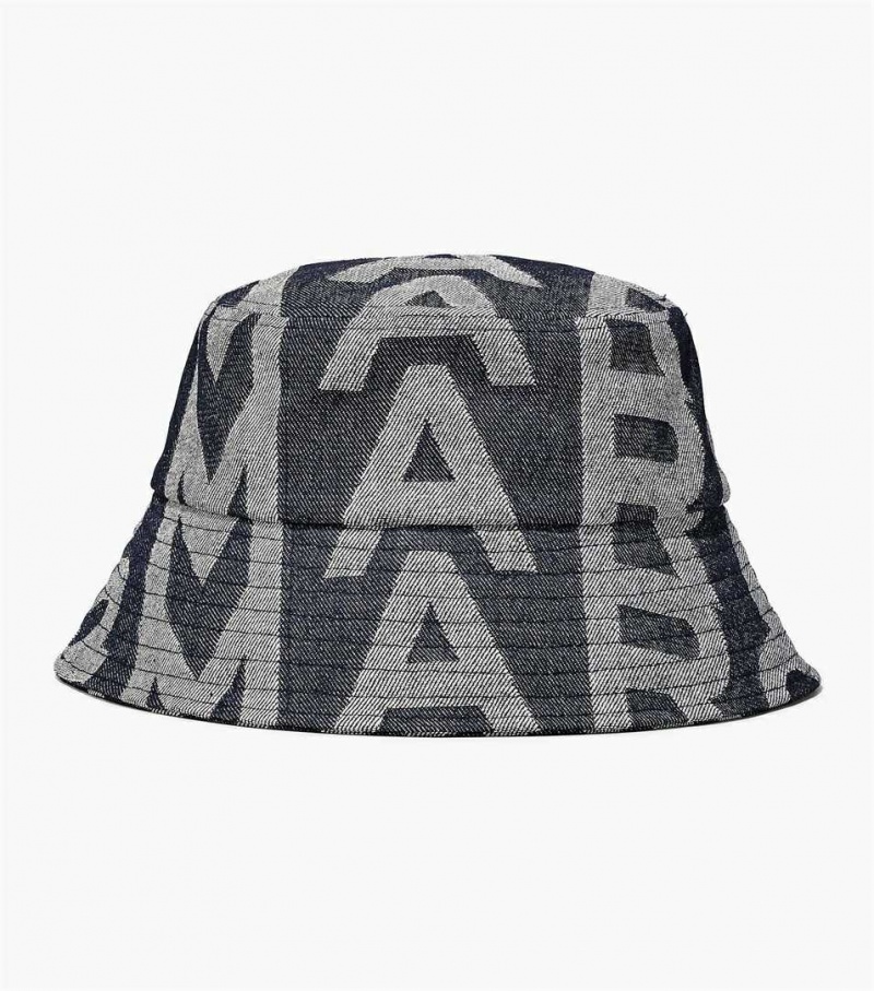 Blue Women\'s Marc Jacobs The Monogram Denim Bucket Hats | USA000467