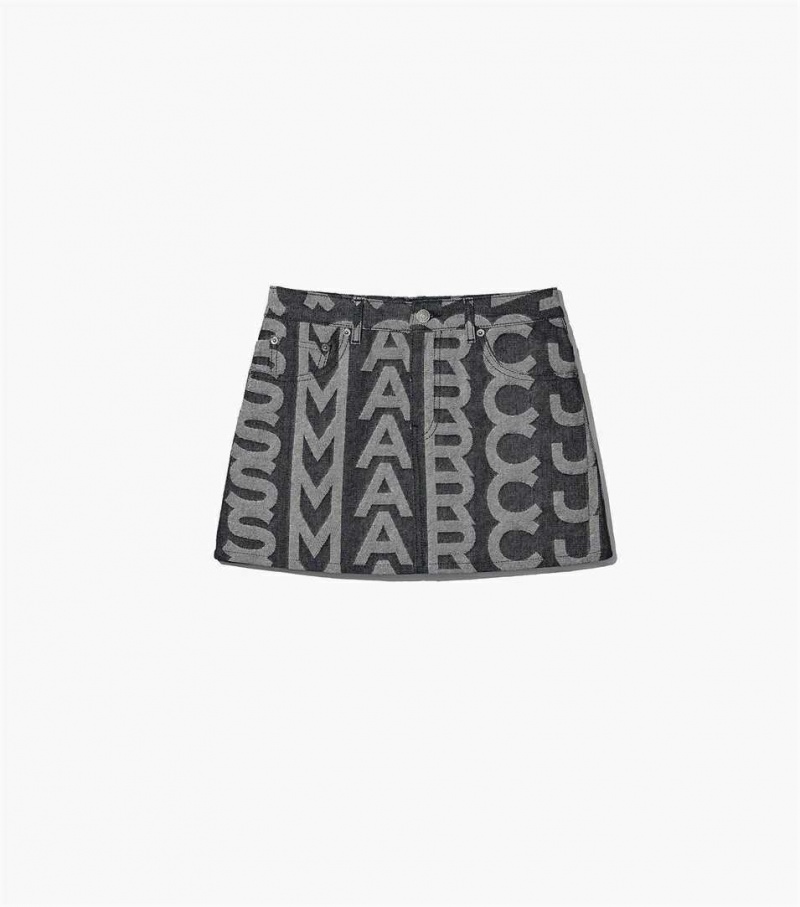 Blue Women\'s Marc Jacobs The Monogram Denim Mini Skirts | USA000641