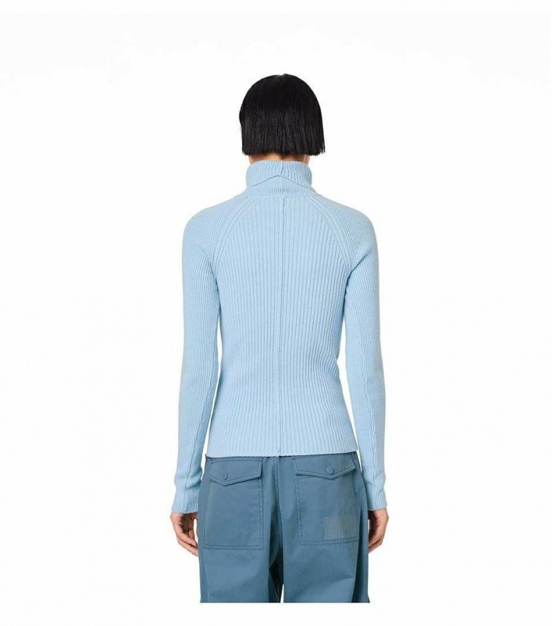 Blue Women's Marc Jacobs The Ribbed Turtleneck Sweaters | USA000653