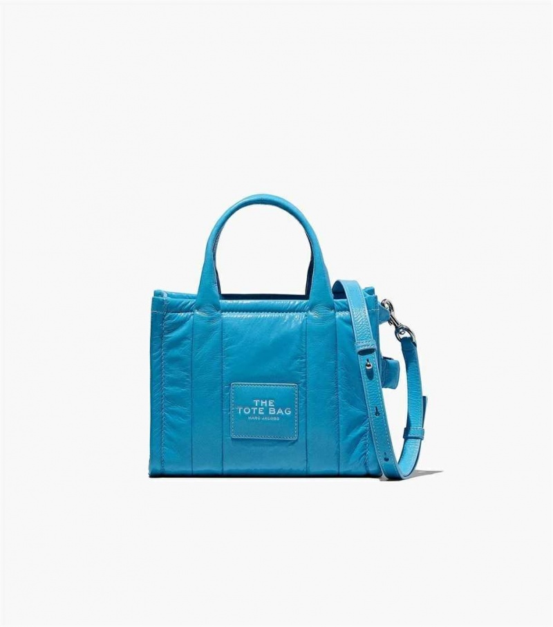 Blue Women\'s Marc Jacobs The Shiny Crinkle Mini Tote Bags | USA000013