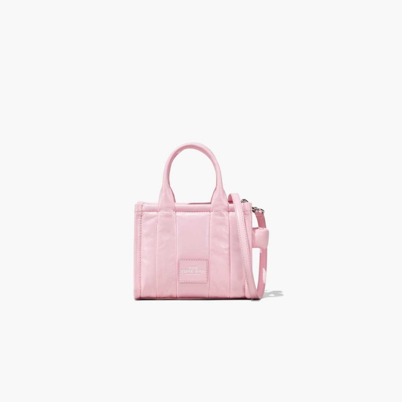 Bubblegum Women\'s Marc Jacobs Shiny Crinkle Micro Tote Bags | USA000029