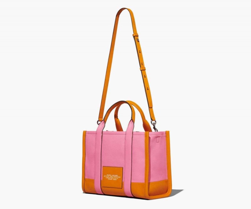 Candy Pink Multi Women's Marc Jacobs Colorblock Medium Tote Bags | USA000044