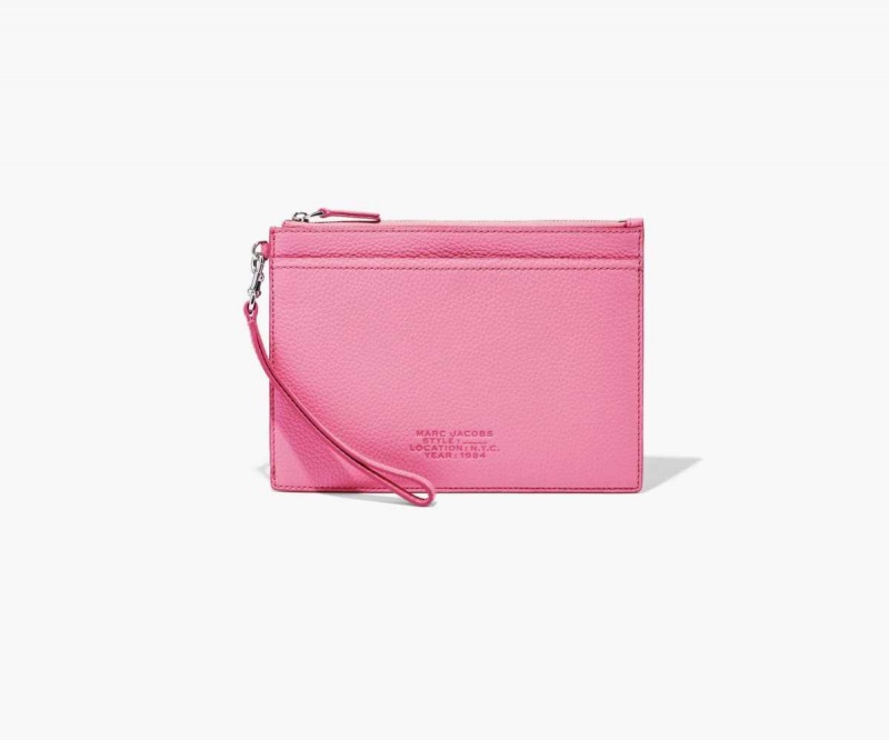 Candy Pink Women's Marc Jacobs Leather Small Wristlet Wallets | USA000423