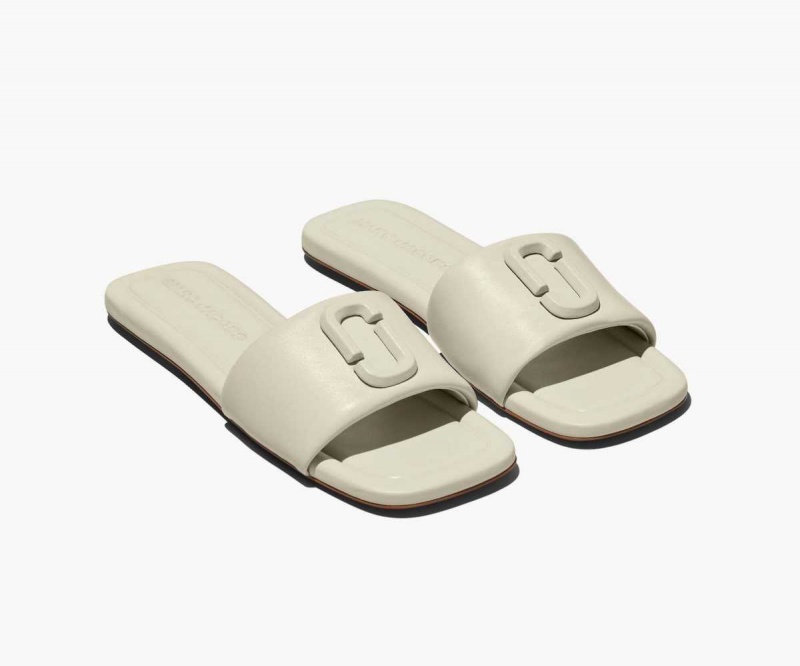 Cloud White Women's Marc Jacobs J Marc Leather Sandals | USA000802
