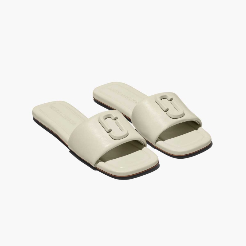 Cloud White Women\'s Marc Jacobs J Marc Leather Sandals | USA000802