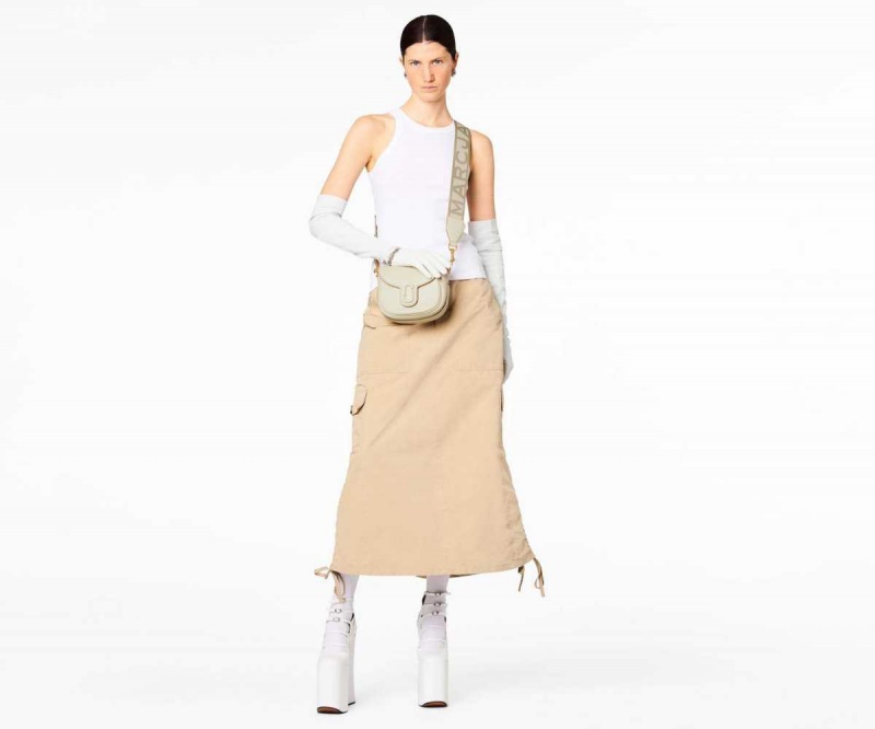 Cloud White Women's Marc Jacobs J Marc Small Saddle Bags | USA000199