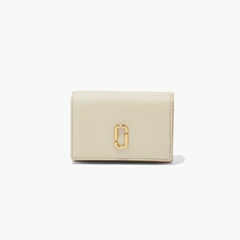 Cloud White Women\'s Marc Jacobs J Marc Trifold Wallets | USA000406