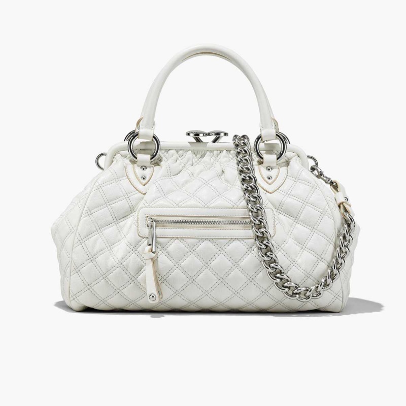 Cloud White Women\'s Marc Jacobs Re-Edition Quilted Leather Satchel Bags | USA000212