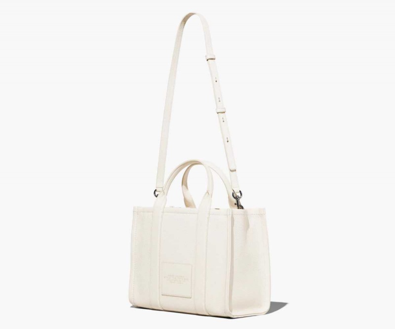 Cotton / Silver Women's Marc Jacobs Leather Medium Tote Bags | USA000102