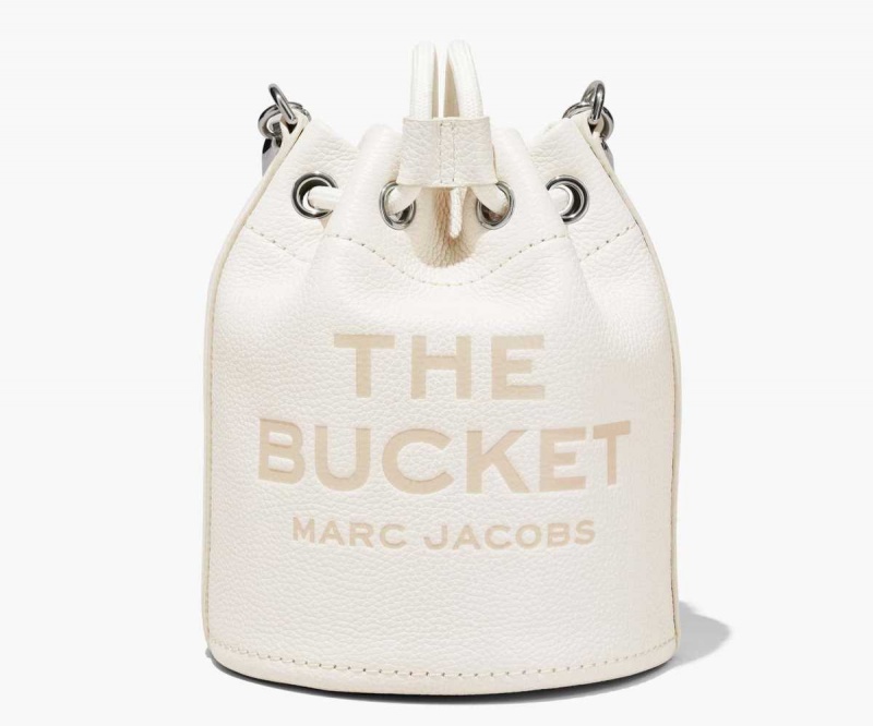 Cotton / Silver Women's Marc Jacobs Leather Bucket Bags | USA000161
