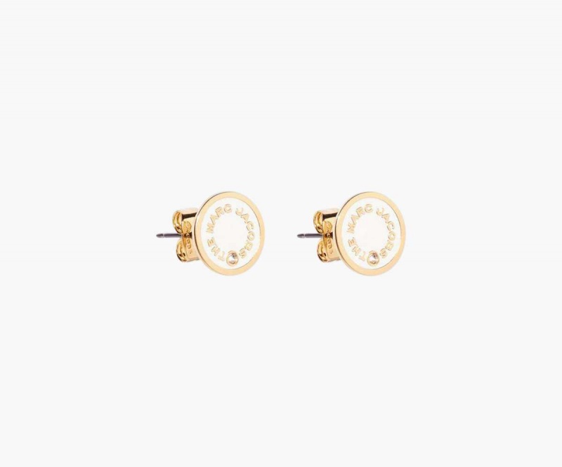 Cream Women's Marc Jacobs Medallion Studs Earrings | USA000740