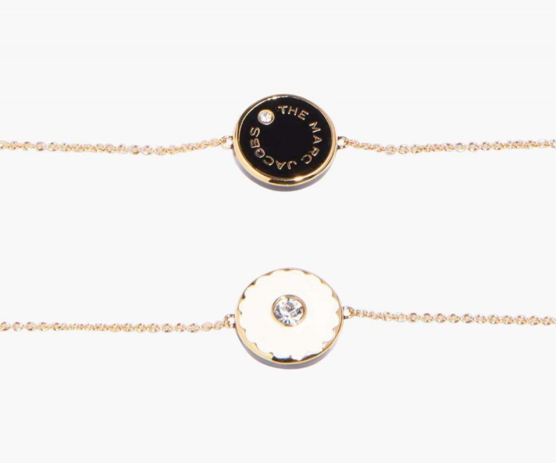 Cream / Gold Women's Marc Jacobs Medallion Bracelets | USA000712