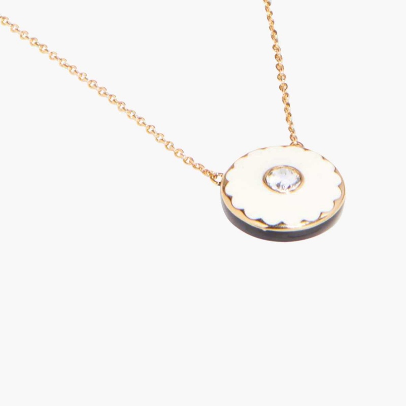 Cream / Gold Women\'s Marc Jacobs Medallion Pendant Necklaces | USA000751