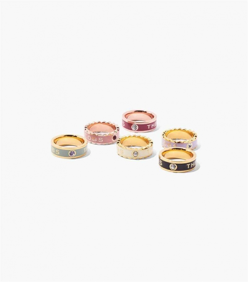 Cream / Gold Women's Marc Jacobs The Scallop Medallion Rings | USA000492