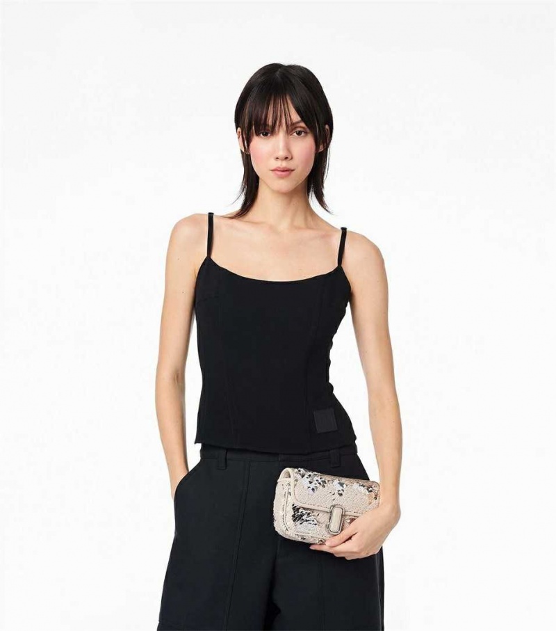 Cream / Silver Women's Marc Jacobs The Sequin J Marc Mini Shoulder Bags | USA000220