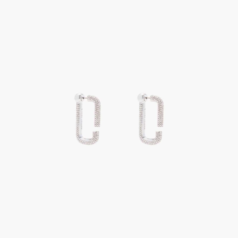 Crystal / Silver Women\'s Marc Jacobs J Marc Crystal Hoops Earrings | USA000736