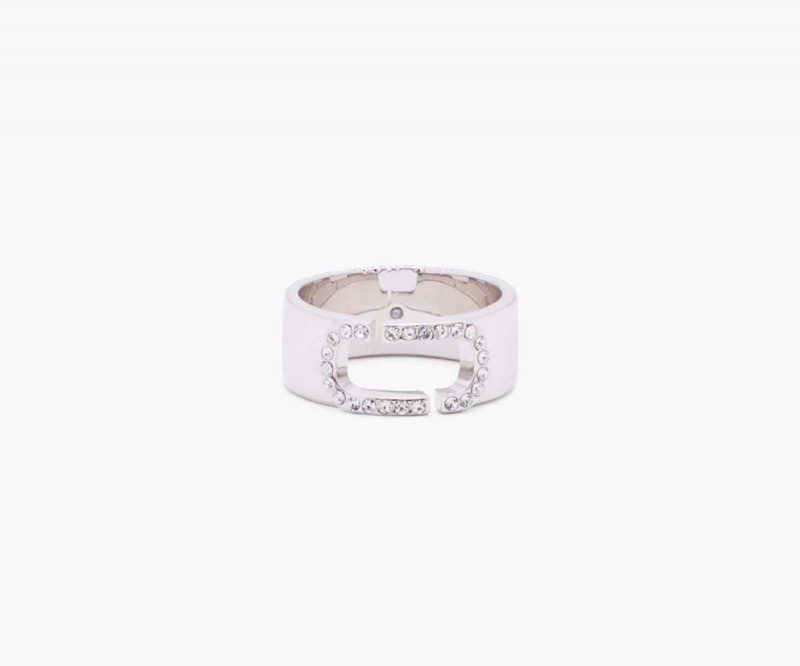 Crystal / Silver Women's Marc Jacobs J Marc Crystal Rings | USA000764