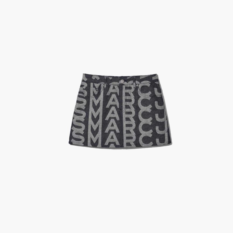 Denim Blue Women\'s Marc Jacobs Monogram Denim Mini Skirts | USA000650