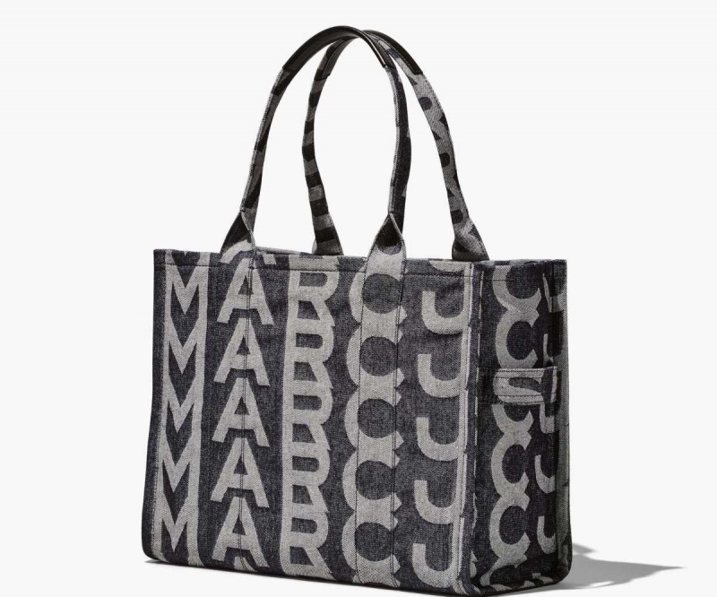 Denim Blue Women's Marc Jacobs Monogram Denim Large Tote Bags | USA000076
