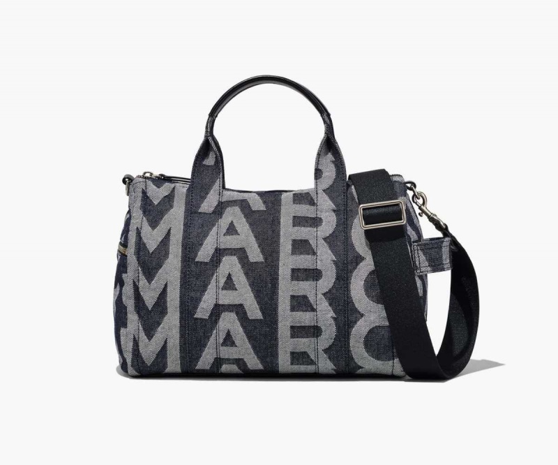 Denim Blue Women's Marc Jacobs Monogram Medium Denim Duffle Bags | USA000177