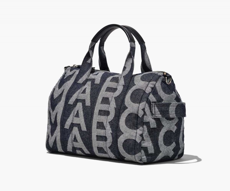 Denim Blue Women's Marc Jacobs Monogram Medium Denim Duffle Bags | USA000177