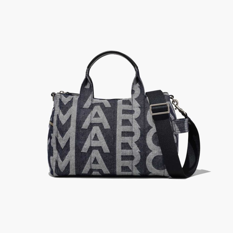Denim Blue Women\'s Marc Jacobs Monogram Medium Denim Duffle Bags | USA000177