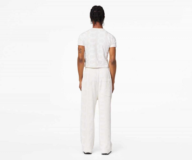Eggshell / Optic White Women's Marc Jacobs Monogram Oversized Sweatpants | USA000658