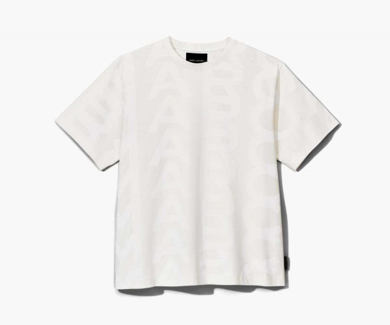 Eggshell / Optic White Women's Marc Jacobs Monogram Big T Shirts | USA000674