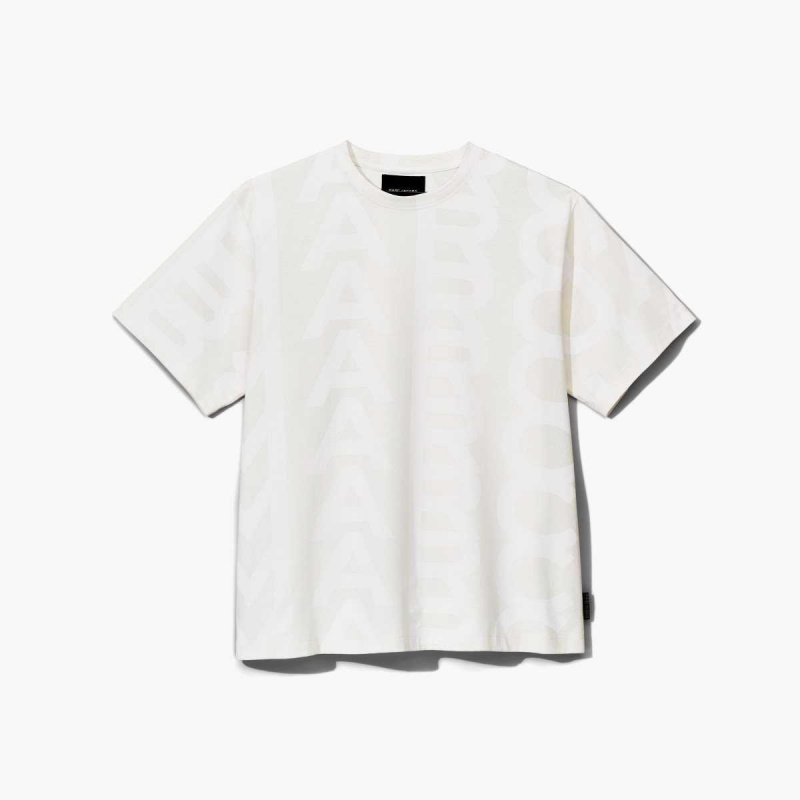 Eggshell / Optic White Women\'s Marc Jacobs Monogram Big T Shirts | USA000674