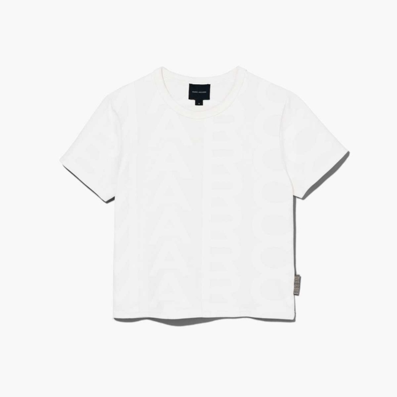 Eggshell / Optic White Women\'s Marc Jacobs Monogram Baby T Shirts | USA000681