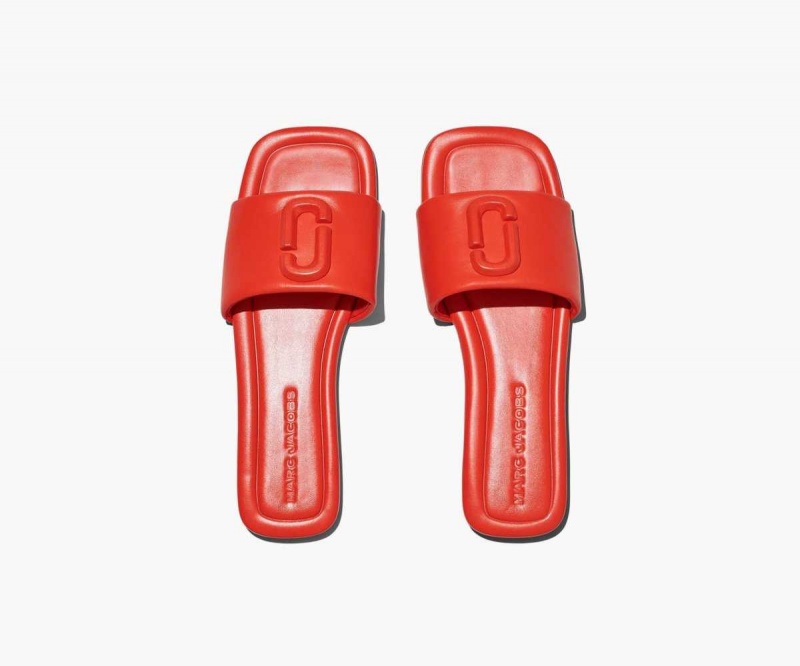 Electric Orange Women's Marc Jacobs J Marc Leather Sandals | USA000803