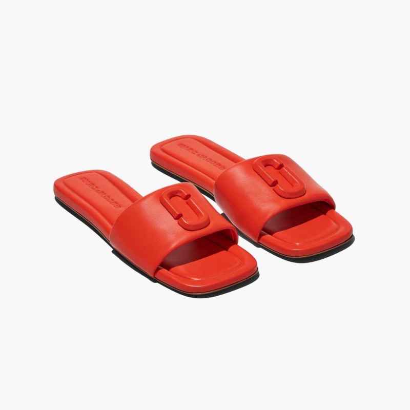 Electric Orange Women\'s Marc Jacobs J Marc Leather Sandals | USA000803