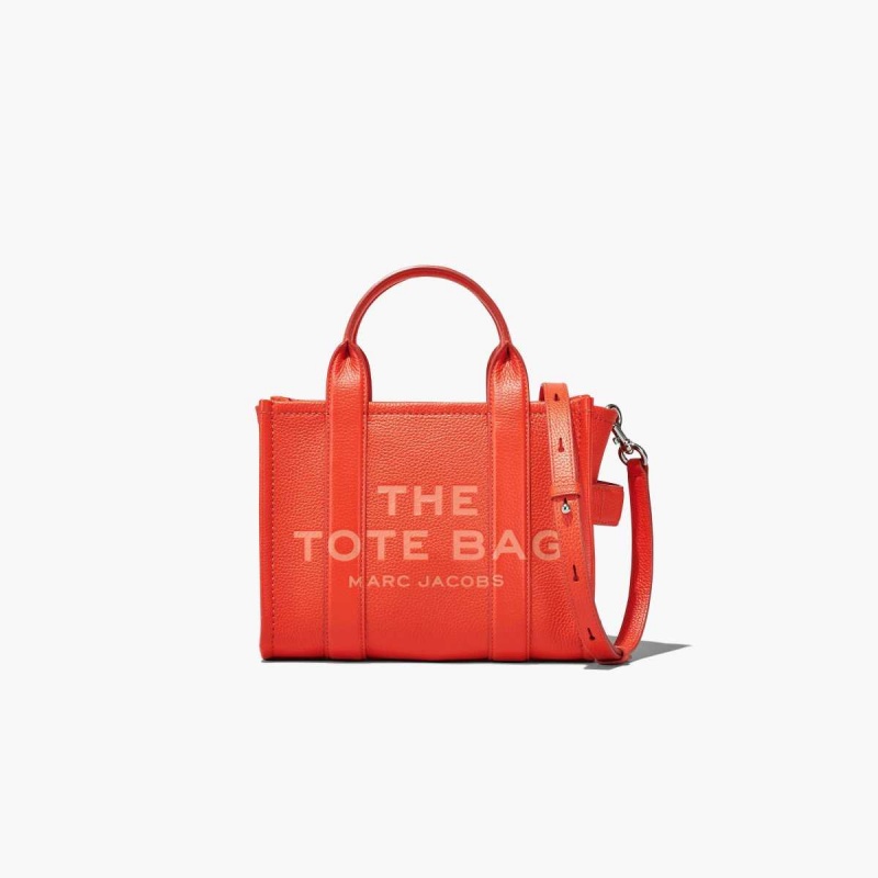 Electric Orange Women\'s Marc Jacobs Leather Mini Tote Bags | USA000052