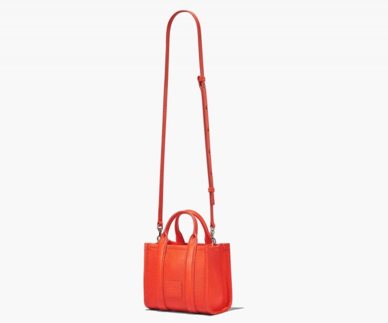 Electric Orange Women's Marc Jacobs Leather Micro Tote Bags | USA000071
