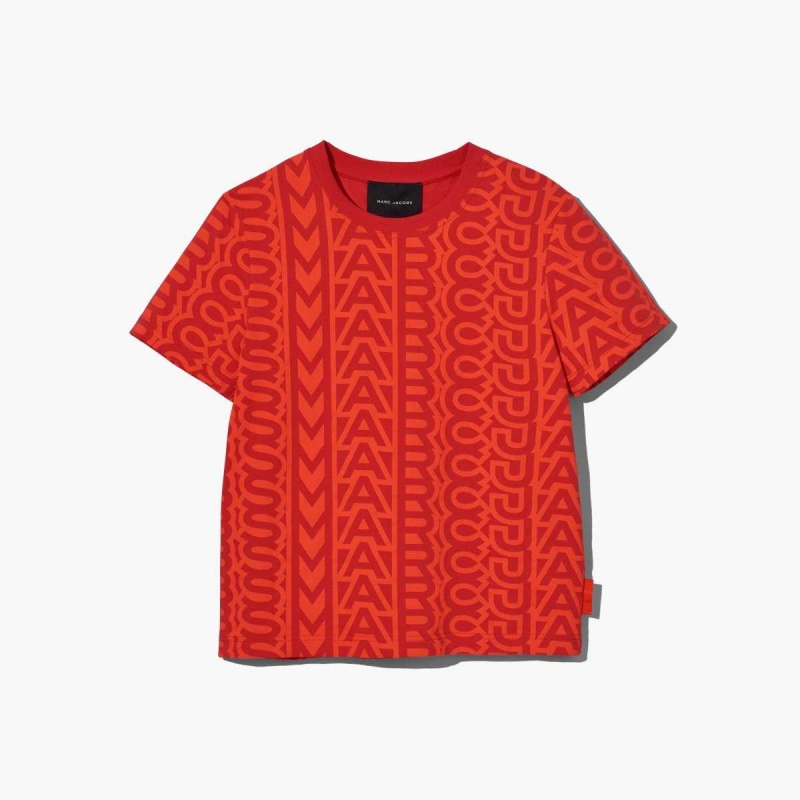 Electric Orange / True Red Women\'s Marc Jacobs Monogram Baby T Shirts | USA000679