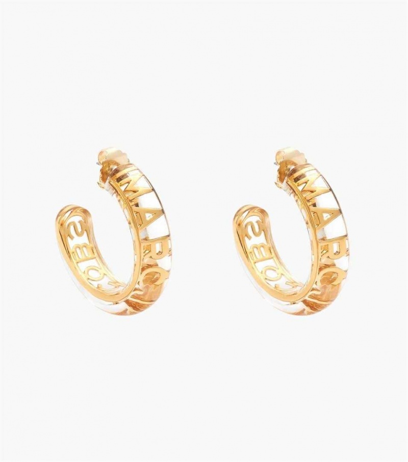 Gold Women\'s Marc Jacobs The Monogram Hoops Earrings | USA000486