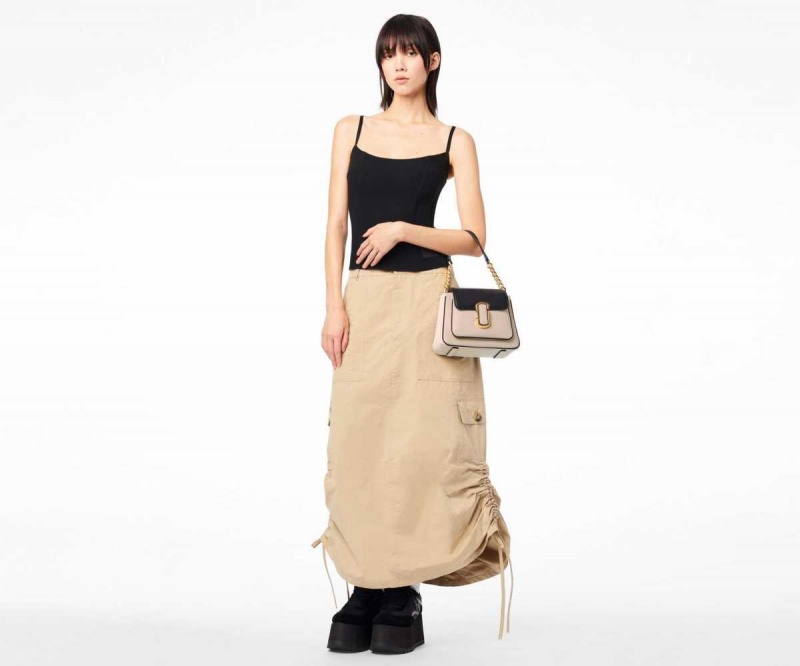 Greige Multi Women's Marc Jacobs Colorblock J Marc Chain Mini Satchel Bags | USA000209